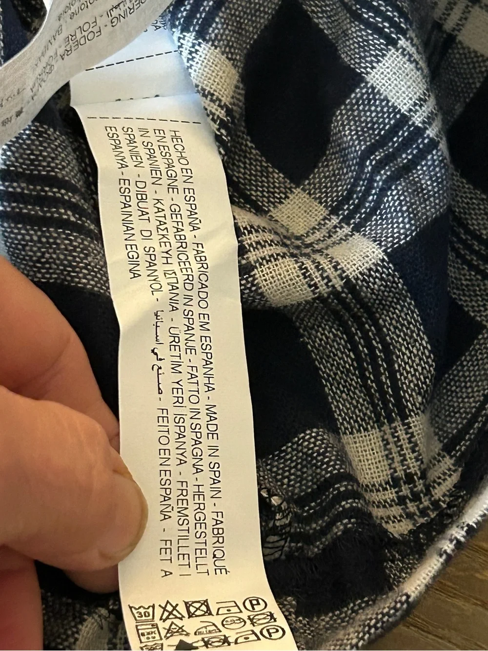 Zara Navy and Cream Plaid Baby Dress
